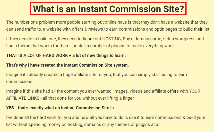 Instant Commission Site Review