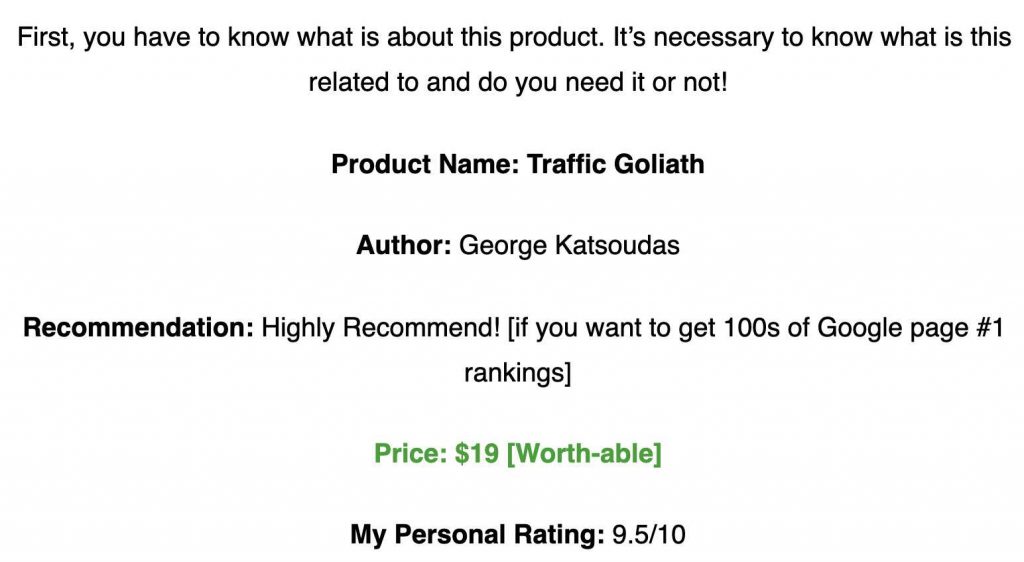 Traffic Goliath Review