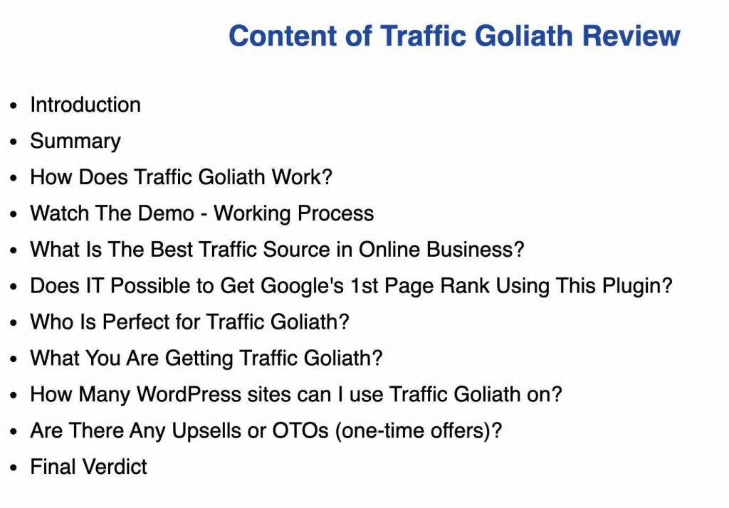 Traffic Goliath Review