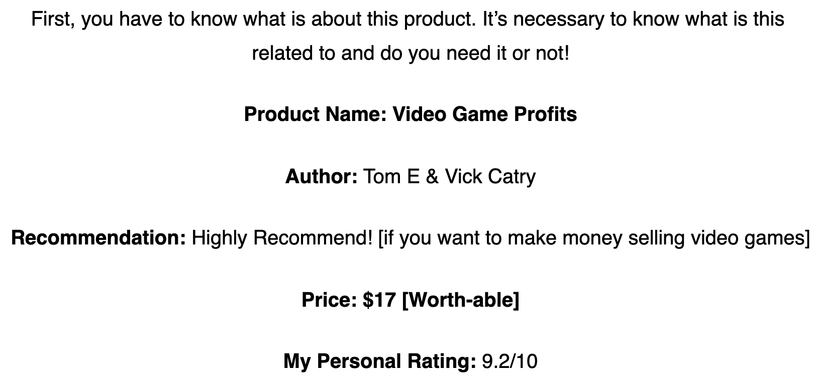 Video Game Profits Review 103 in 3 Hours, Possible?