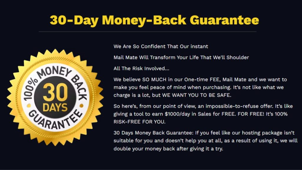 Mail Mate Review Money Back Guarantee