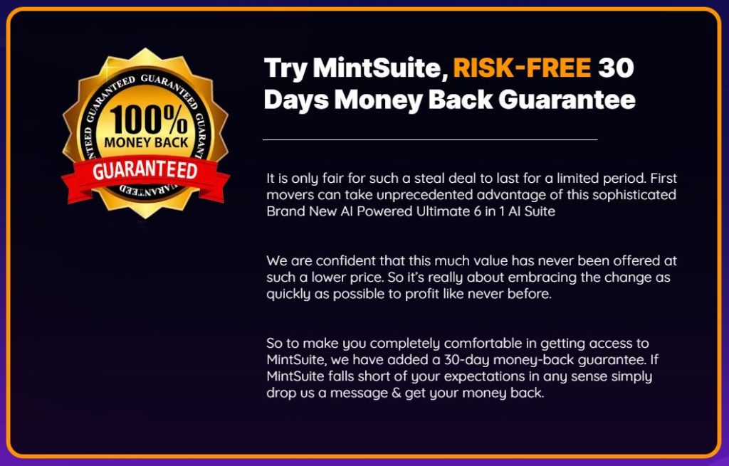 MintSuite Money Back Guarantee